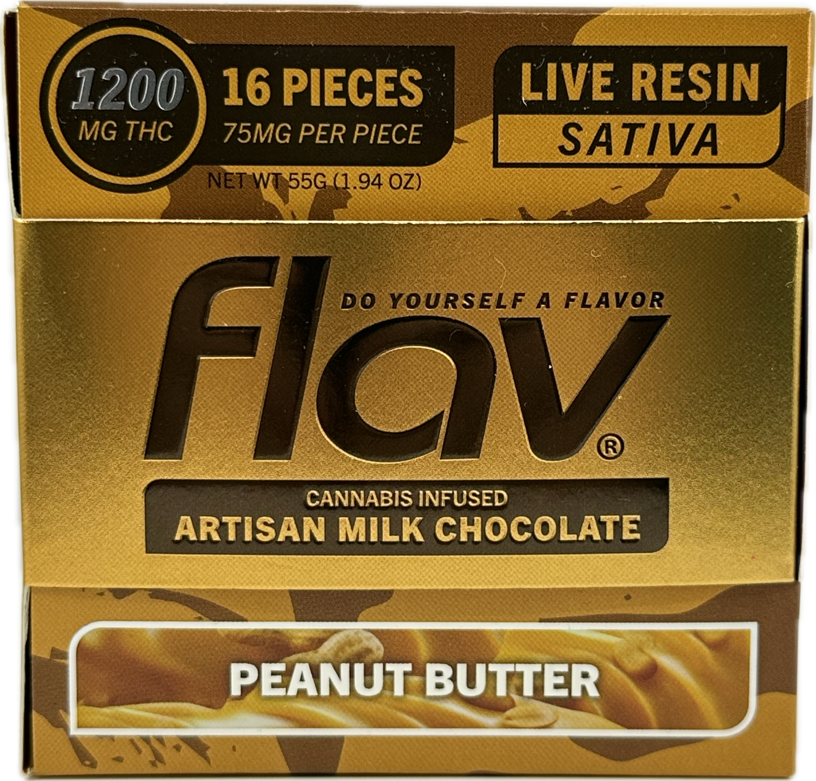 Peanut Butter | 1200mg Live Resin Infused Chocolate (16pc)