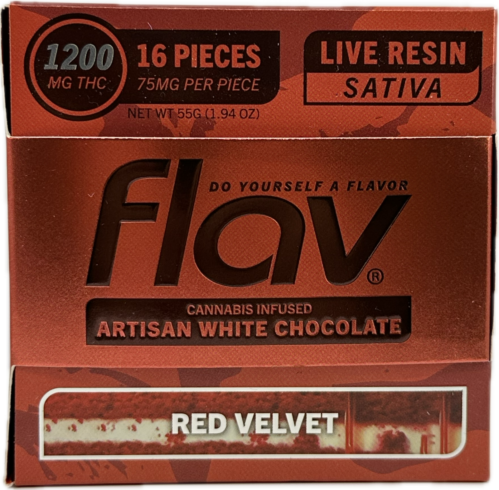 Red Velvet | 1200mg Live Resin Infused Chocolate (16pc)