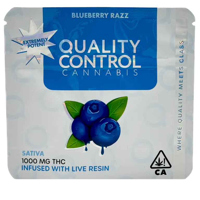 Blueberry Razz | QC - 1000mg Live Resin Infused Gummies (10pk)