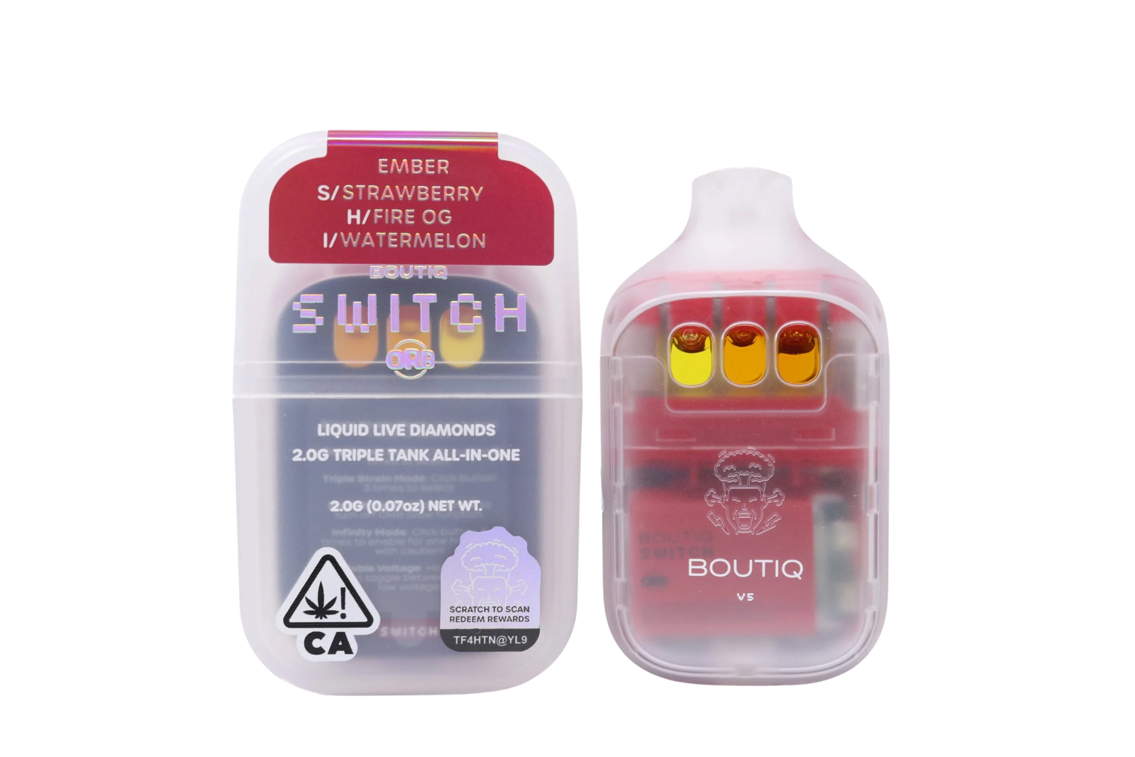 Strawberry x Fire OG x Watermelon | BOUTIQ Switch V5 Orb "EMBER" - 2g Vape