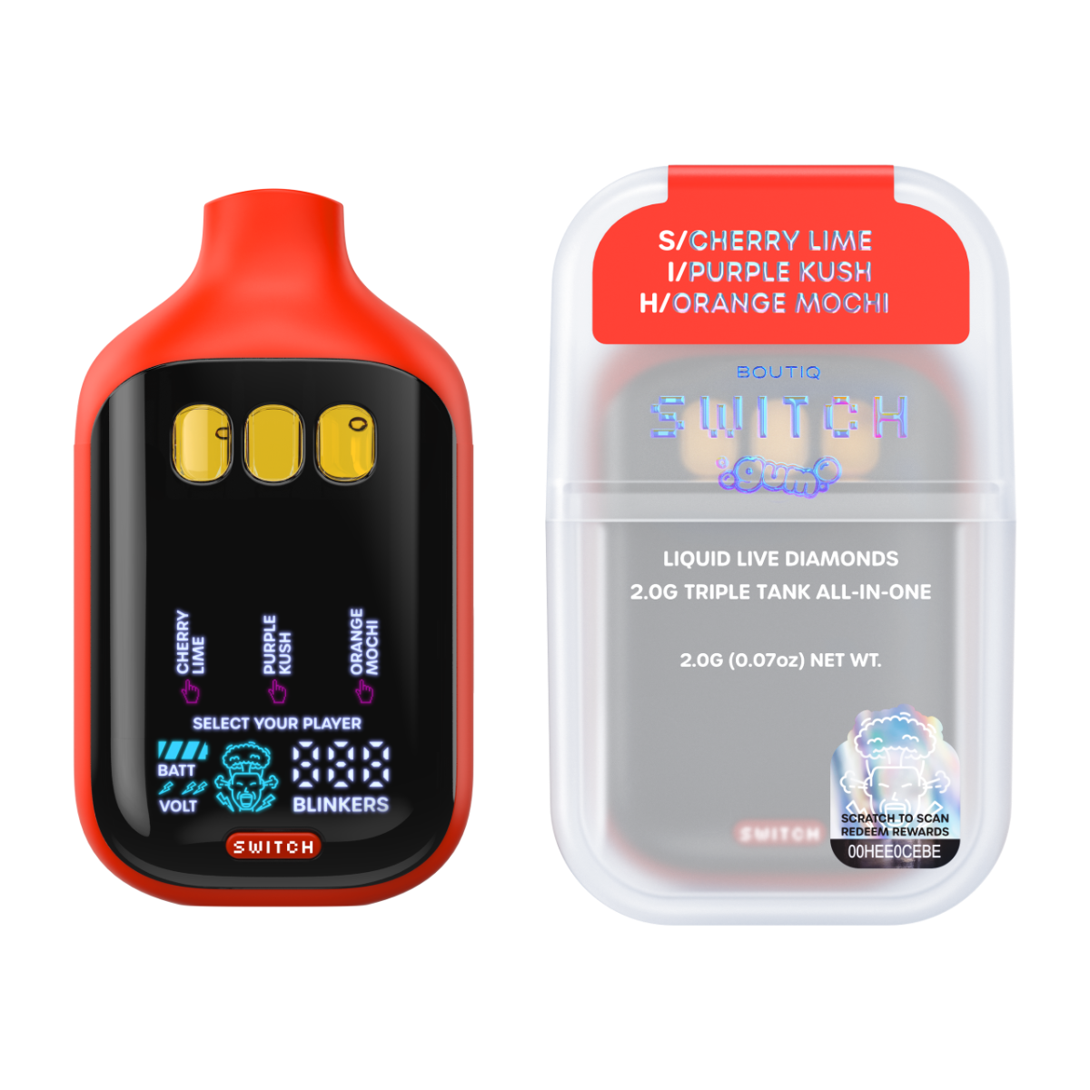 Cherry Lime x Purple Kush x Orange Mochi | BOUTIQ Switch V5 GUM Edition - 2g Vape - Image 2