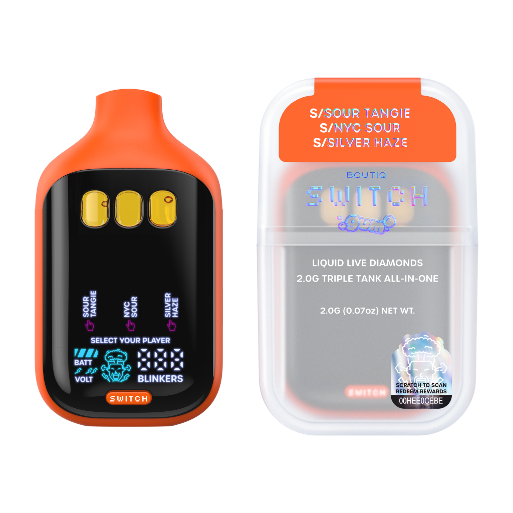 Sour Tangie x NYC Sour x Silver Haze | BOUTIQ Switch V5 GUM Edition - 2g Vape - Image 2