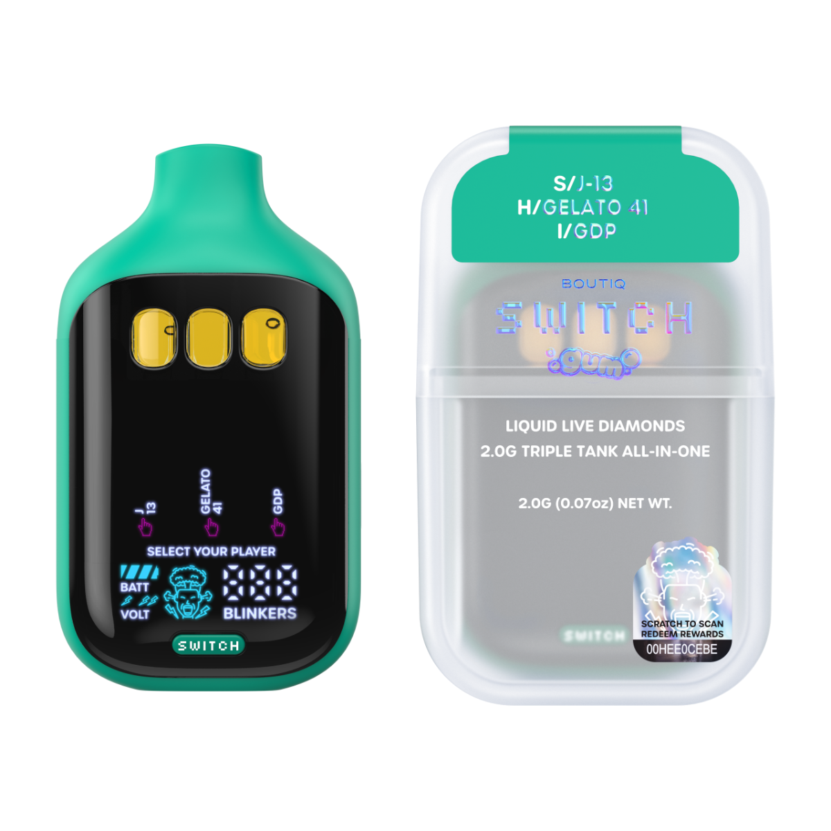 J13 x Gelato 41 x GDP | BOUTIQ Switch V5 GUM Edition - 2g Vape - Image 2